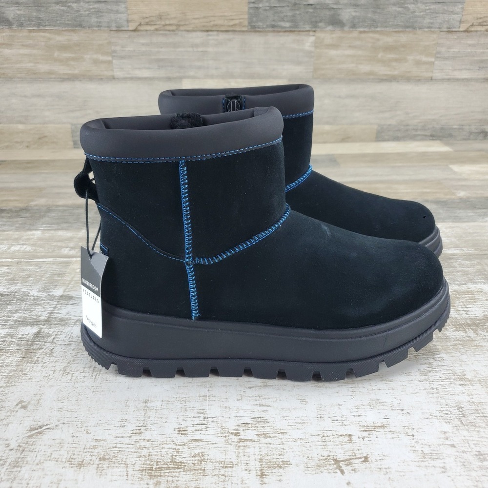 Koolaburra by UGG Mini Hybrid Womens Boots Sz 7 Black Suede Waterproof Side Zip